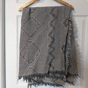 Wilfred Diamond Mosaic Blanket Scarf - Grey